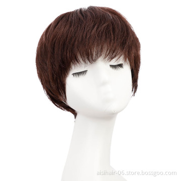 Aisi Hair Glueless For Black Women Cheap Colored Short Pixie Brazilian 100%  Raw Human Hair Wig